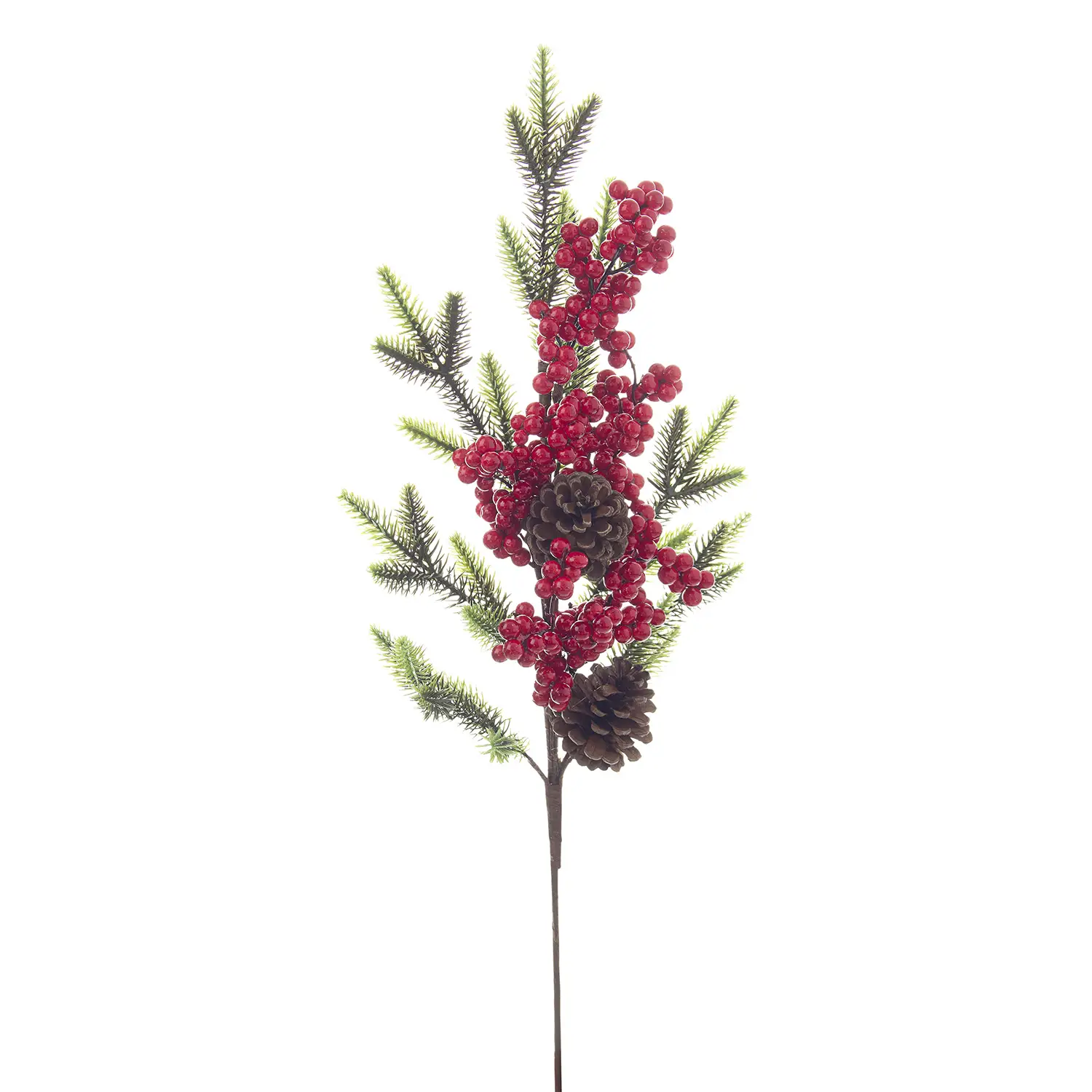 Ramo Natalizio Jennie Rosso con Bacche e Pigna H63 cm Bizzotto - fiori e ghirlande