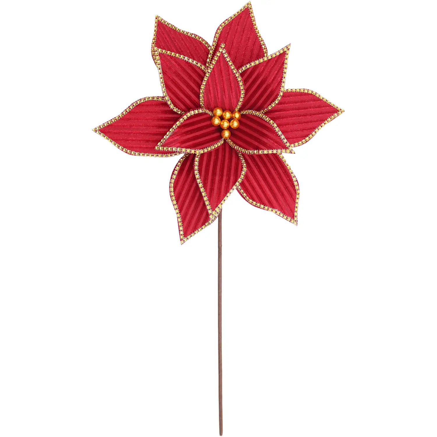 Poinsettia Natalizia Ellide Rossa Effetto Velluto 45 cm - fiori e ghirlande
