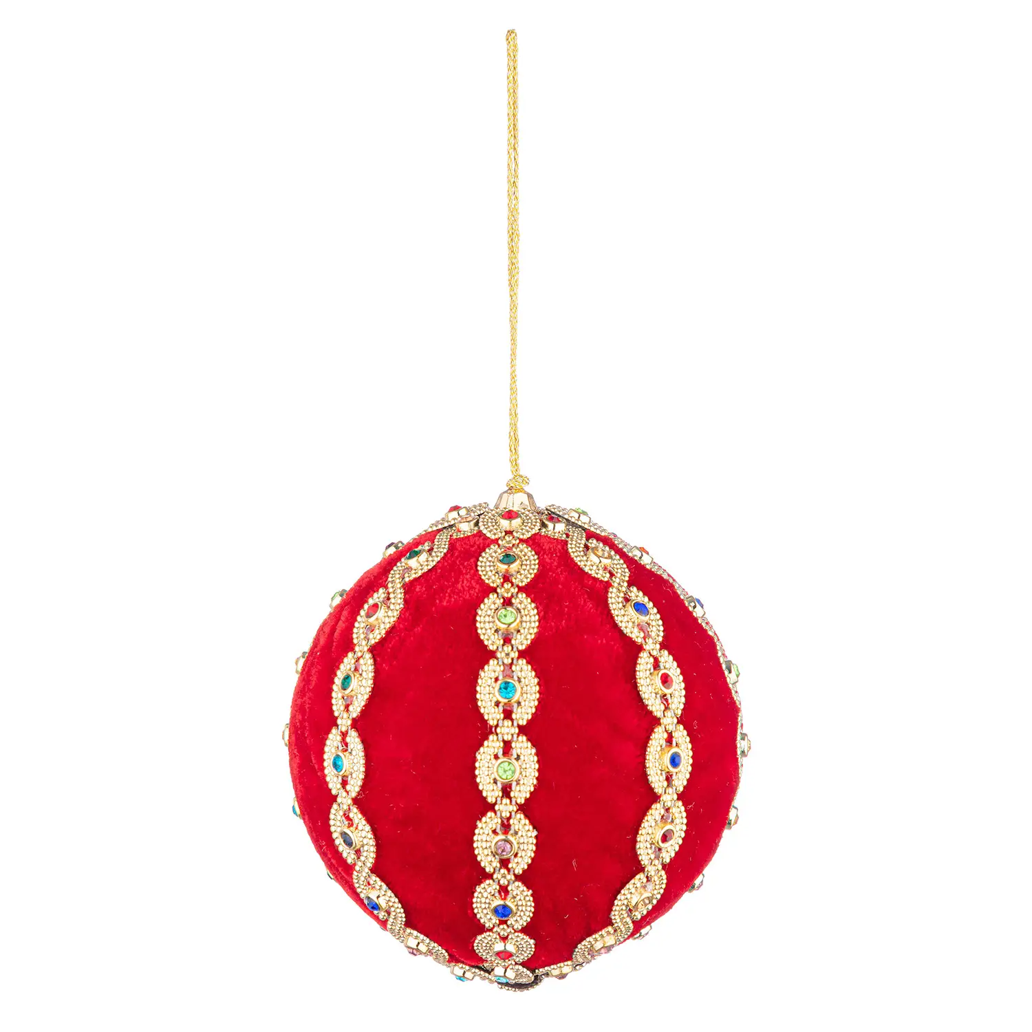 Sfera Natalizia Beady Rossa Ø 10 cm Decorativa - addobbi albero