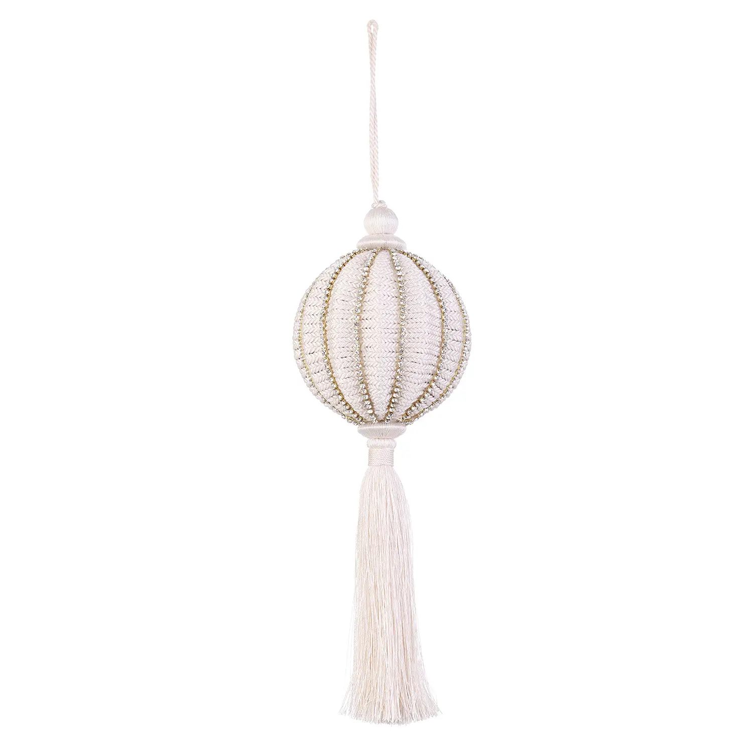 Sfera Natalizia in Vetro Creams Champagne Beige Ø 10 cm - addobbi albero