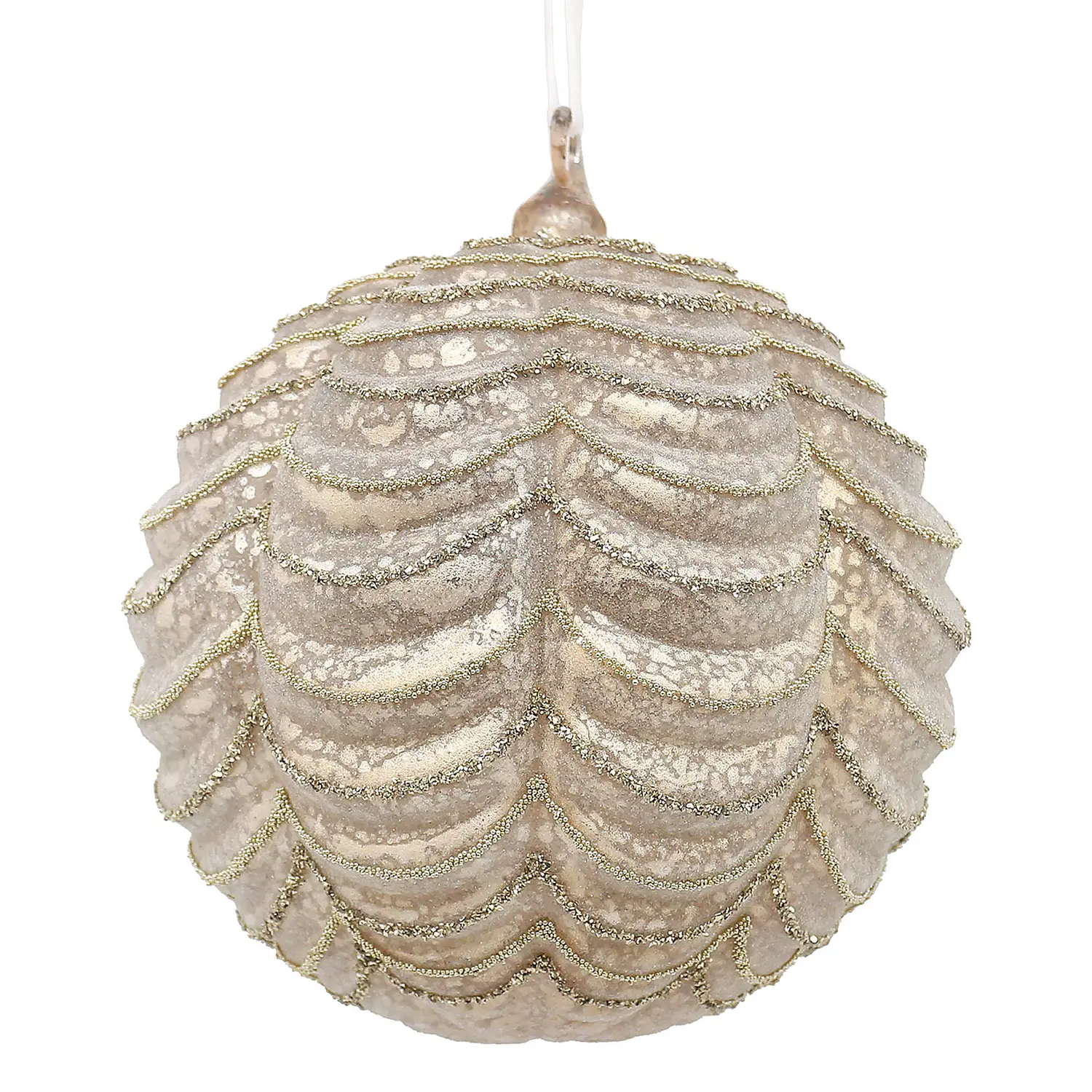 Sfera Natalizia in Vetro Layers Champagne Ø 15 cm - addobbi albero