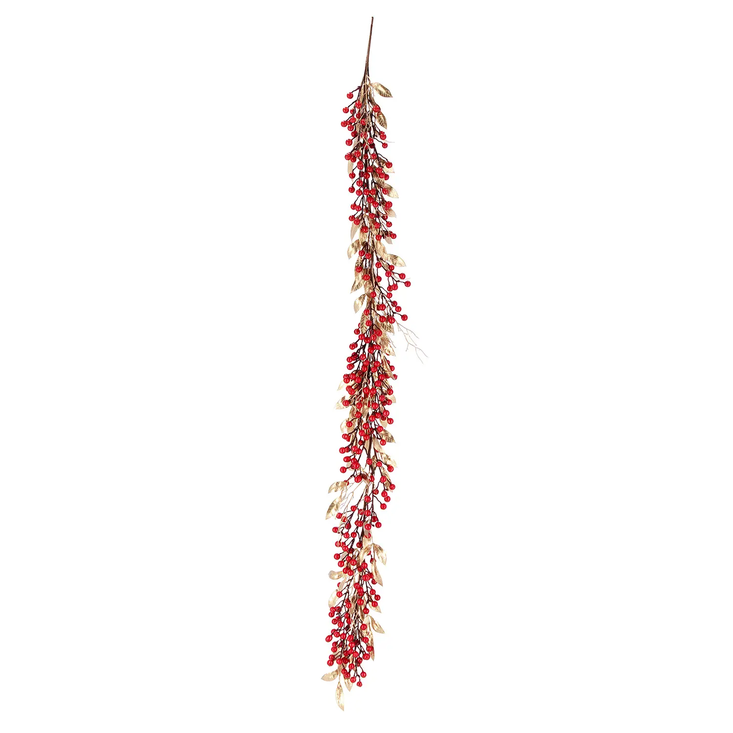 Boa Natalizia Jewell Oro con Bacche Rosso 180 Cm - fiori e ghirlande