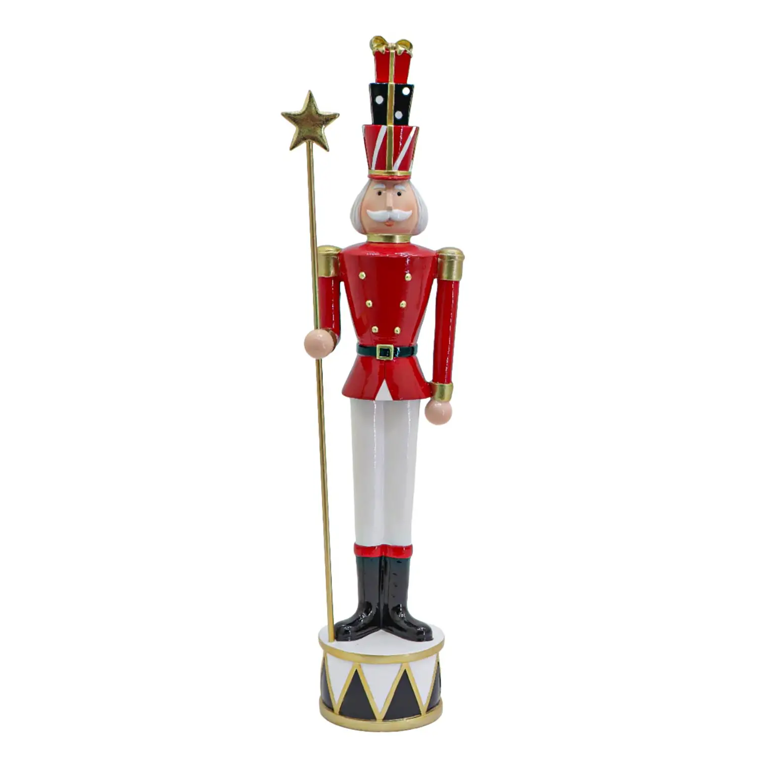 Soldatino Natalizio Brayden con Scettro in Resina 46 cm Decorazione Natale - schiaccianoci