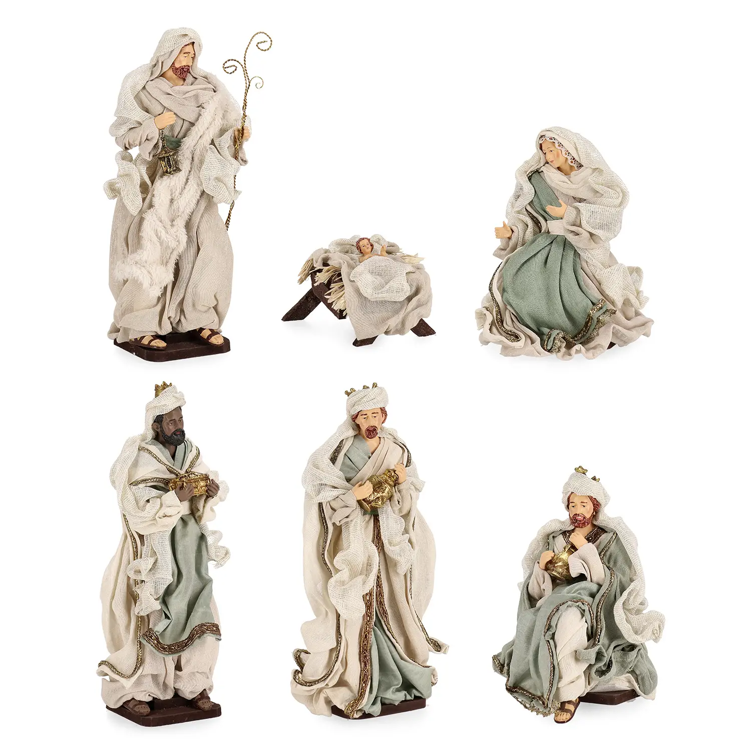 Natività 6 Figure Faithful Azzurro Bizzotto Set Presepe - presepi