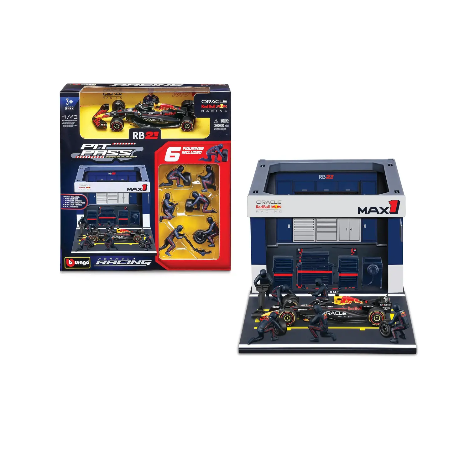 Bburago F1 Red Bull SF-25 #1 Verstappen Pit Stop Modellino 1:43 - auto