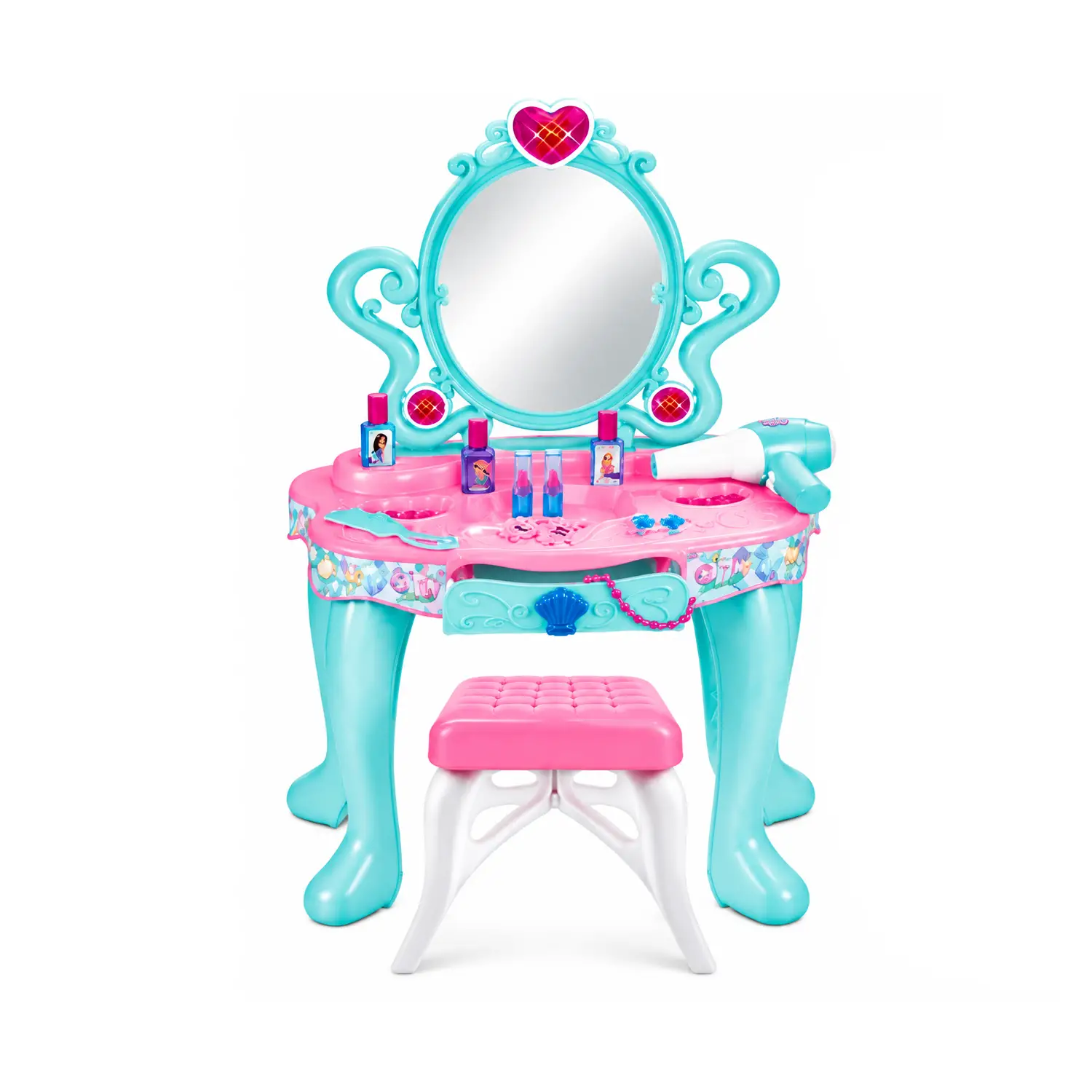 Specchiera Mermedia Con Accessori, Luci E Sgabello Girly Generation - Cucine e gioco simbolico