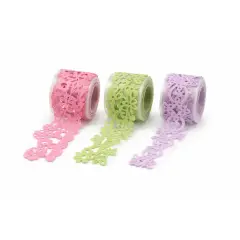Nastri in Feltro Adesivo con Decori Primavera – Set 3 Rotoli da 1 Metro