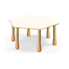 Tavolo Scuola Infanzia Giodì Esagonale Arancio