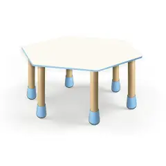 Tavolo Scuola Infanzia Giodì Esagonale Celeste