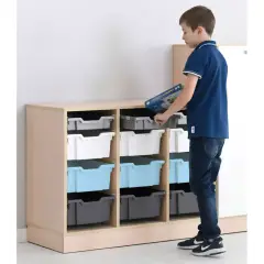 Mobile Medio INNOVA Acero con 12 Cassetti – Cassettiera per Arredo Scolastico