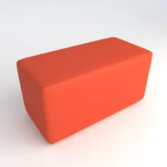 Pouf Ecopelle Ignifugo 2 Posti H 40 Arancio  Per Un Ambiente Scolastico Innovativo