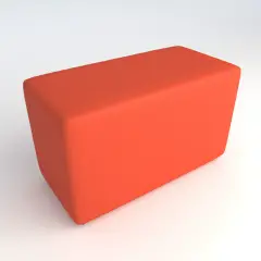 Pouf Ecopelle Ignifugo 2 Posti H 46 Arancio  Per Un Ambiente Scolastico Innovativo