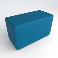 Pouf Ecopelle Ignifugo 2 Posti H 46 Azzurro  Per Un Ambiente Scolastico Innovativo