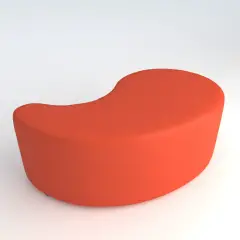 POUF ECOPELLE IGNIFUGO VIRGOLA H 40 ARANCIO