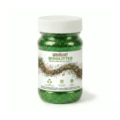 Brillantini Ecologici in Cellulosa Riciclata, Bio-Glitter Grana Fine 100 Gr. Verde