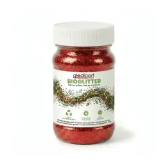 Brillantini Ecologici in Cellulosa Riciclata, Bio-Glitter Grana Media 100 Gr. Rosso