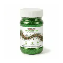 Brillantini Ecologici in Cellulosa Riciclata, Bio-Glitter Grana Media 100 Gr. Verde