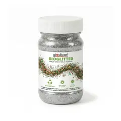 Brillantini Ecologici in Cellulosa Riciclata, Bio-Glitter Grana Media 100 Gr. Argento