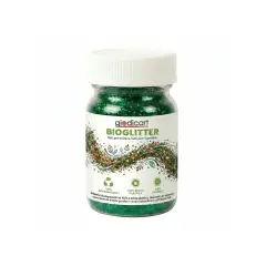 Brillantini Ecologici in Cellulosa Riciclata, Bio-Glitter Grana Media 50 Gr. Verde