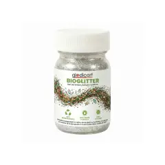Brillantini Ecologici in Cellulosa Riciclata, Bio-Glitter Grana Media 50 Gr. Argento
