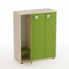 Mobile Scuola Spogliatoio Kubò Betulla 6 Posti Ante Verde Kiwi - Conforme CAM