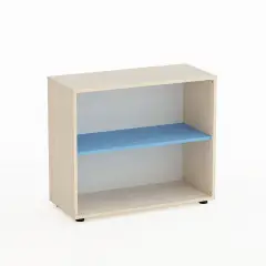 Mobile Kubò Betulla a Giorno H 75 cm Ripiano Blu Orizzonte - Conforme CAM