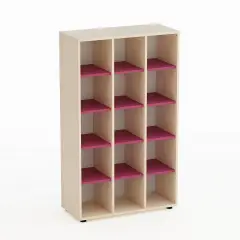 Mobile Scuola Kubò Betulla 15 Caselle H 150 cm – Fucsia | Conforme CAM
