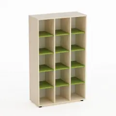 Mobile Scuola Kubò Betulla 15 Caselle H 150 cm – Verde Kiwi | Conforme CAM