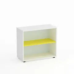 Mobile Scuola Kubò Bianco a Giorno H 75 cm – Ripiani Gialli | Conforme CAM