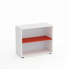 Mobile Scuola Kubò Bianco a Giorno H 75 cm – Ripiani Rossi | Conforme CAM
