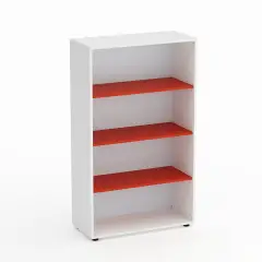 Mobile Scuola Kubò Bianco a Giorno H 150 cm – Ripiani Rossi | Conforme CAM