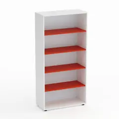 Mobile Scuola Kubò Bianco a Giorno H 180 cm – Ripiani Rossi | Conforme CAM