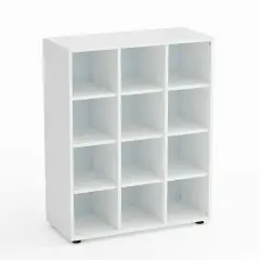 Mobile Scuola Kubò Bianco – 12 Caselle con Ripiani Bianchi H 110 cm | Conforme CAM