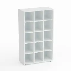 Mobile Scuola Kubò Bianco – 15 Caselle con Ripiani Bianchi H 150 cm | Conforme CAM