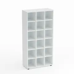 Mobile Scuola Kubò Bianco – 18 Caselle con Ripiani Bianchi H 180 cm | Conforme CAM
