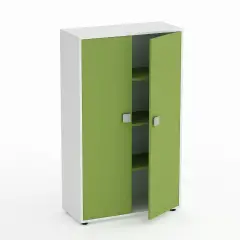 Mobile Scuola Kubò Bianco – 2 Ante H 150 cm e Ripiani Verde Kiwi | Conforme CAM