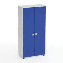 Mobile Scuola Kubò Bianco – 2 Ante H 180 cm e Ripiani Azzurri | Conforme CAM