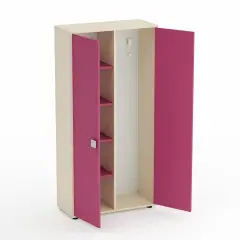 Mobile Scuola Kubò Betulla – Spogliatoio Adulti con Ante Fucsia | Conforme CAM