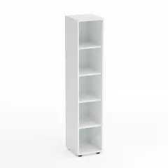 Mobile Scuola Kubò Bianco – Colonna 5 Vani con Ripiani Bianchi H 180 cm | Conforme CAM