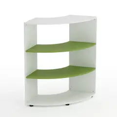 Mobile Scuola Kubò Bianco Curvo 90° H 110 cm – Ripiani Verde Kiwi | Conforme CAM