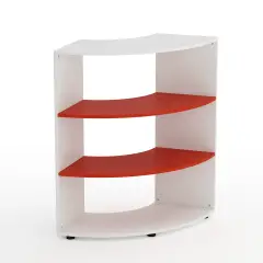 Mobile Scuola Kubò Bianco Curvo 90° H 110 cm – Ripiani Rossi | Conforme CAM