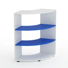 Mobile Scuola Kubò Bianco Curvo 90° H 110 cm – Ripiani Azzurri | Conforme CAM