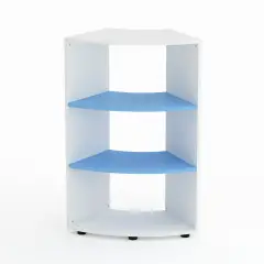 Mobile Scuola Kubò Bianco Curvo 60° H 110 cm – Ripiani Blu Orizzonte | Conforme CAM
