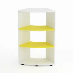 Mobile Scuola Kubò Bianco Curvo 60° H 110 cm – Ripiani Gialli | Conforme CAM