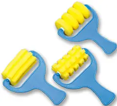 3 Rulli Spugna Decorativi Sagomati Serie 1 Motivi Lineari