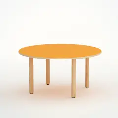 Tavolo Onda Circolare H 46 Cm - Misura 1 - Arancio Per La Scuola Nidi D'infanzia  - Conforme CAM