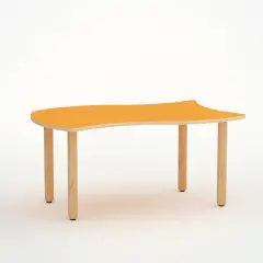 Tavolo Onda Verso H 52 Cm - Misura 2 - Arancio per scuole D'infanzia - Conforme CAM