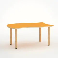 Tavolo Onda Reverso H 46 Cm - Misura 1 - Arancio Per Nidi D'infanzia - Conforme CAM