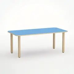 Tavolo Forma Rettangolare H 55 Cm - Misura 3 - Blu Orizzonte Per Scuola Primaria - Conforme CAM