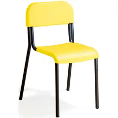 Sedia Impilabile Sara - Giallo Limone con Struttura Nera - Misura 4